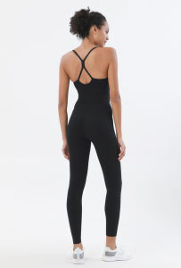 ผู้หญิงสูงเอว Butt Lift ยืดหยุ่นสูง Naked-feel ชุดโยคะเซ็กซี่กลับกีฬาเสื้อกั๊กออกกําลังกายฟิตเนส Activewear