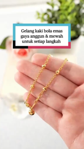 RANTAI KAKI Boba Klasik Saduran Emas 24K Zhulian