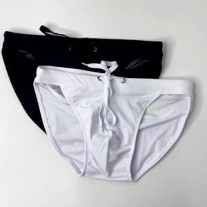 Nam Trắng Quần Bơi Gợi Cảm Bơi Tam Giác Quần Short Đi Biển Mùa Hè Thể Thao Polyester Elastane Nam Áo Tắm Lướt Sóng Quần