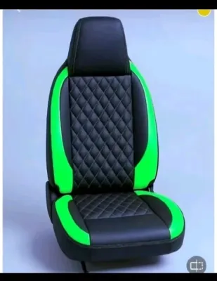 Sarung jok bagian sopir mobil Canter Ragasa Dyna Rino Isuzu bahan terbaik hitam hijau jahitan kotak.