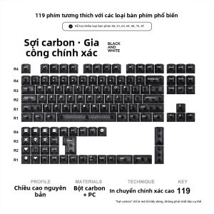 TITANNATION | Nắp Phím Cơ Sợi Carbon Trong Suốt In Bên Hông