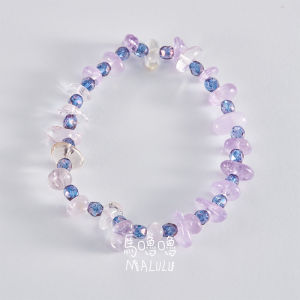 Double Purple Seat Quartz Crystal Bracelet Elegant Irregular Czech Bead Womens Fashion Jewelry Hand Chain Polished Natural Gemstone