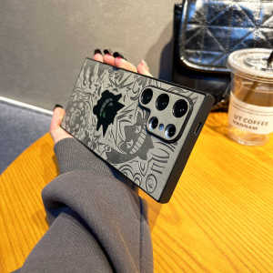 เคสโทรศัพท์ซิลิโคนลายการ์ตูนเกาหลีสำหรับ Samsung Galaxy S24 Ultra ป้องกันการตกหล่นพร้อมรูเล็ก ดีไซน์เรียบง่าย สไตล์เกาหลี