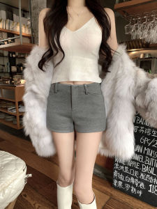 ChicYOU Quality Moving Mid-Waist Thick Good Version Autumn Winter Short Pants Women Casual Pants Straight Leg Cotton Blend