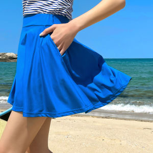 Mohan Korean Style Single Swimming Trouser Skirt Womens Anti-glare Skirt High Waist Belly Covering Slimming Boxer plus size Swimming Trunks Lower Body Skirt