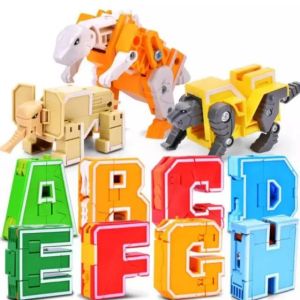 1pck mainan robot hurup isi 4 pcs