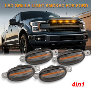 4/6 IN 1  6LEDs Front Grill Lights for Trucks Amber Exterior LED Grill Flush Mounting Lights for Ford F150 F250 F350 Cars 12V