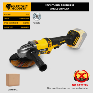 Electric Goddess 125MM Brushless Electric Angle Grinder Cordless Grinding Polishing Power Tool For Dewalt 20V Battery Pin