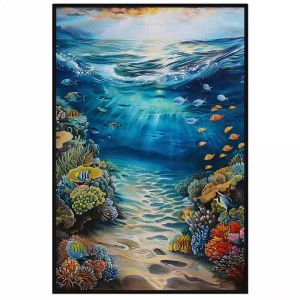 Tranh đại dương phong cảnh san hô dưới đáy biển.Tranh treo tường dán tường trang trí nội thất.CGI-1134