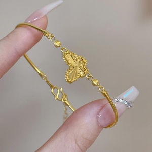 Gold Laser Butterfly Bracelet Womens New 2025 999 Gold Bracelet Luxury Sensation Gift for Her Fashionable Jewelry Accessory