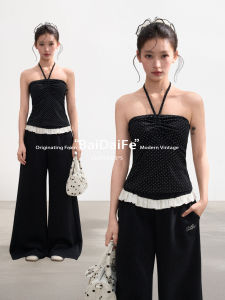 BAIDAIFEI | Off-Shoulder Polka Dot Camisole Vest Summer Outerwear Undergarment