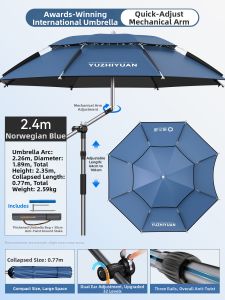 YUZHIYUAN | 3-Fold Portable Fishing Umbrella for Outdoor Shade