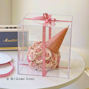 Thickened Acrylic Flower Box Transparent Plastic Floral Arrangement Gift Box Cake Decoration DIY Material Fresh Flower Packaging