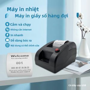 Máy In Nhiệt 57mm Cho Máy Phát Vé Máy In Hóa Đơn Hệ Thống Quản Lý Xếp Hàng Hỗ Trợ Thay Đổi Logo & Ngôn Ngữ