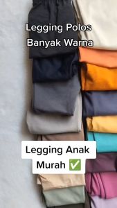 Legging polos putih lejing anak perempuan panjang premium usia 4-11 tahun