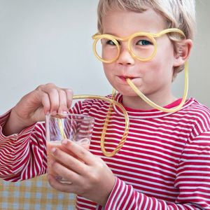 【On Sale】Children Beard Eyeglasses Straws Glasses Drinking Straw Crazy Funny Plastic Art Straws Kid Gifts