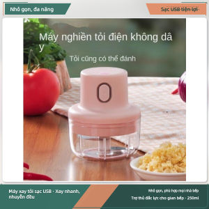 Máy Xay Tỏi Điện Không Dây Sạc USB 250ml Nhỏ Gọn Đa Năng Chất Liệu PP An Toàn Cho Nhà Bếp
