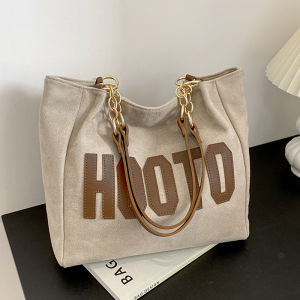 Casual Large Capacity Canvas Tote Bag Womens 2024 New Fashion Outdoor Handbag Shopping Bag Commuting Single Shoulder Bag