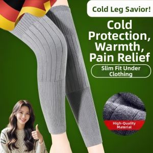 NAIFUNA | Long Tie Wool Knitted Knee Warmer Extra Padded