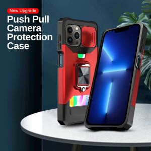 For Xiaomi Redmi Note 12 11 Pro 11S 4G 5G Case 360 Magnetic Suction Kickstand Ring TPU Card Slot Push Window Protection Phone Cover