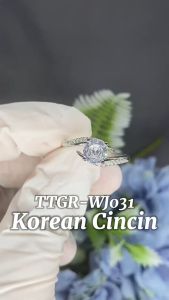 TINO TINO Cincin Wanita Model Liuk WJ031 Big Solitaire Full Permata zirkonia premium FREE KOTAK CINCIN