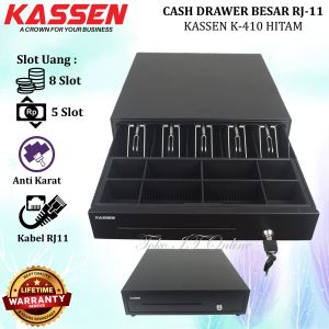Cash Drawer Laci Kasir Kassen K410 K 410 K-410 Full Metal RJ11 Kotak Uang