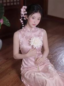 Off-shoulder Modified Cheongsam Silk