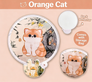 Quạt Gấp Hình Mèo Dễ Thương - Thiết Bị Cầm Tay Di Động Đa Chức Năng Làm Mát & Chống Nắng Với Tùy Chọn Cất Giữ - Bộ 1 Chiếc Hoặc Bộ 4 Chiếc