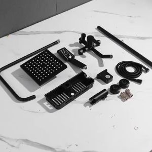 Shower 1 Set Paket Lengkap Wall Mounted Hand Shower Dengan Tiang Bahan Abs dan Stainless