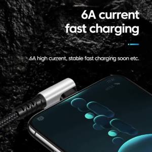 Cáp Sạc Nhanh NNBILI 6A USB A Sang Type C Đầu Cắm 90 Độ Dây Ngắn Dùng Cho iPhone 18 17 Samsung S26 Sạc Dự Phòng