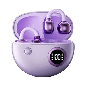 Clip‑On Bluetooth Wireless Earbuds Secure Comfort Fit Noise Reduction Ultra‑Long Battery Life with Digital Power Display