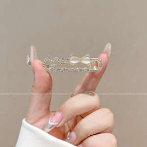 PINK EMPRESS | Feminine Elegant Bow Cats Eye Stone Hair Clip