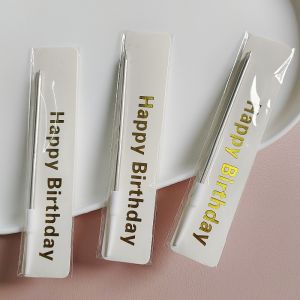 Nến Sinh Nhật Xoắn Ốc Bạc Độc Lập Nến Trang Trí Tiệc Nến Nướng Bánh Cắm Trang Trí Nến Không Khói Hình Chữ U