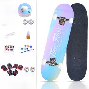 Professional Skateboard for Beginners Double Kick Four-Wheel Street Brushing Male Female Children Youth Adults Skateboarding