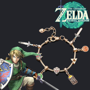 Zeldas Tears of The Kingdom Link Bracelet Pendants Hylian Shield Master Sword Cosplay Props Fans Gift For Men Women Jewelry