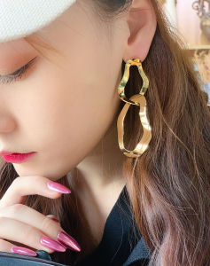CARLIDANA | Long Face Slimming 14K Gold Plated Titanium Earrings
