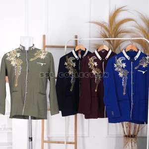 Jasko Bordir Hijau Sage Lengan Panjang Bahan Hightwist