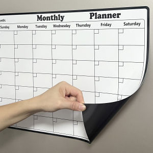 1pc Magnetic Dry Erase Calendar Message Board Multi-functional Monthly Refrigerator Planner Remarks Writing Board Home Supplies