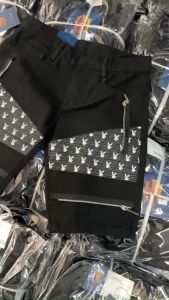 Quần short jean nam đen cao cấp logo THỎ phối khóa kéo vải dày đẹp chất bò co dãn hàng vnxk giá rẻ mẫu mới nhất