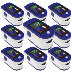 10PCS แบบพกพาสี่สี Oximeter Heart Rate Meter PULSE เลือดออกซิเจนความอิ่มตัวหน้าจอ OLED หลอดดิจิตอล Practical Monitor
