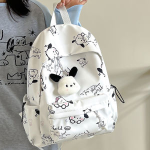 Cute Cartoon Printed Lightweight Travel Backpack for Girls Perfect for School Campus and Waterproof