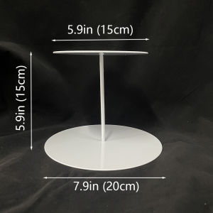 Elegant White Single-Tier Floating Cake Stand Metal Dessert Display Holder for Wedding Birthday Party Decoration