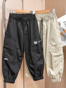 Boys Summer Thin Pants Anti-Mosquito Workwear Long Trousers Casual Style Childrens Fashionable Cotton Blend Breathable