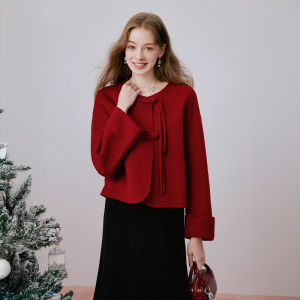 XIANGYING | Traditional Style Short Womens Wool Coat