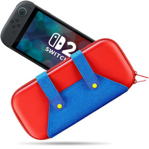 Mario Theme Hard Shell Case for Switch 2 Cute Carrying Case with 12 Game Card Slots Travel Pouch for Nintendo Switch 2 2025
