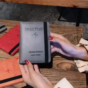 Dompet Paspor Kulit Passport Travel Wallet RFID Protection J221