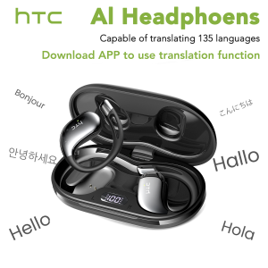 【HTC NE57】 Bluetooth V6.0 Earphones AI Translator Earbuds OWS Sport Wireless Headphones Comfort Earhooks Long Life with Mic