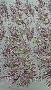 Luxury African Lace Fabric Multi-color Beaded Sequins Floral Embroidery High Quality Nigerian Lace for Women Banquet Dresses