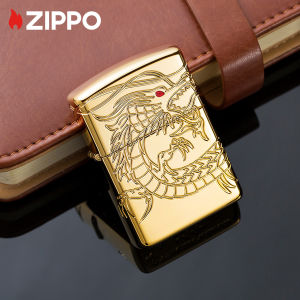 [Ship From KL] Zippo Armor Chinese Dragon Style Genuine Gold Plated Lighter ｜Zippo 29265