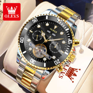 OLEVS Jam Tangan Pria Dewasa 2024 Tahan Air Ori Stainless Steel Jam Tangan Mesin Asli Luminous Tanggal/Bulan/Tahun Free Gift Box